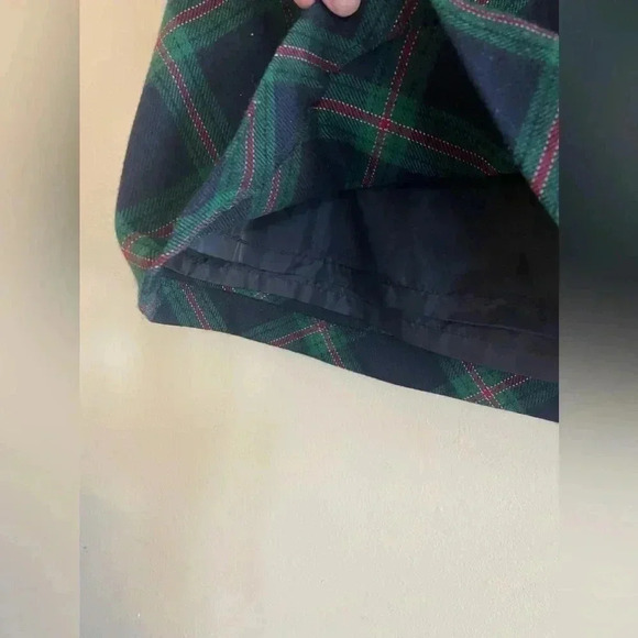 Talbots CLASSIC CHECK WOOL BLEND NAVY HUNTER GREEN RED WHITE SKIRT - Picture 5 of 6